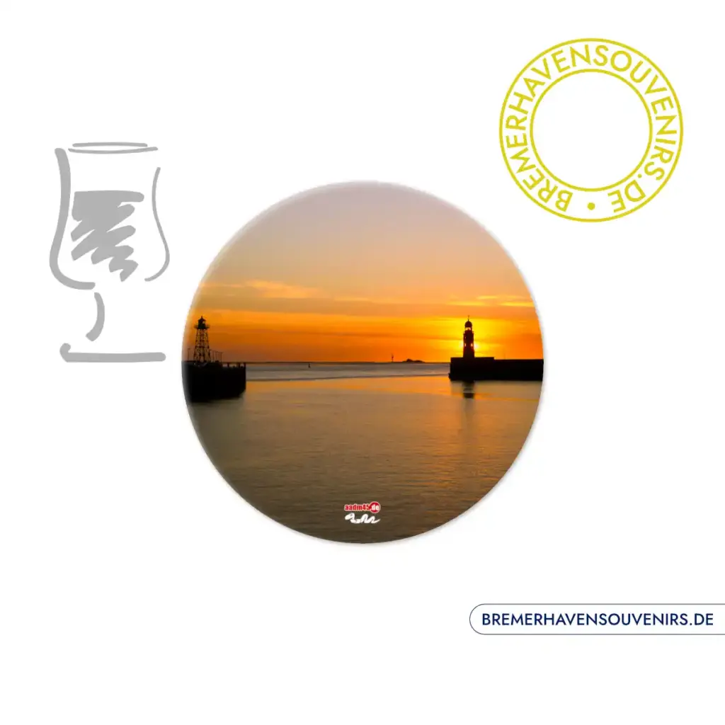 Bremerhaven Geestemole im Sonnenuntergang Glasuntersetzer