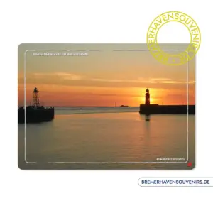 Bremerhaven Geestemole im Sonnenuntergang Glasschneidebrett – Bild 3