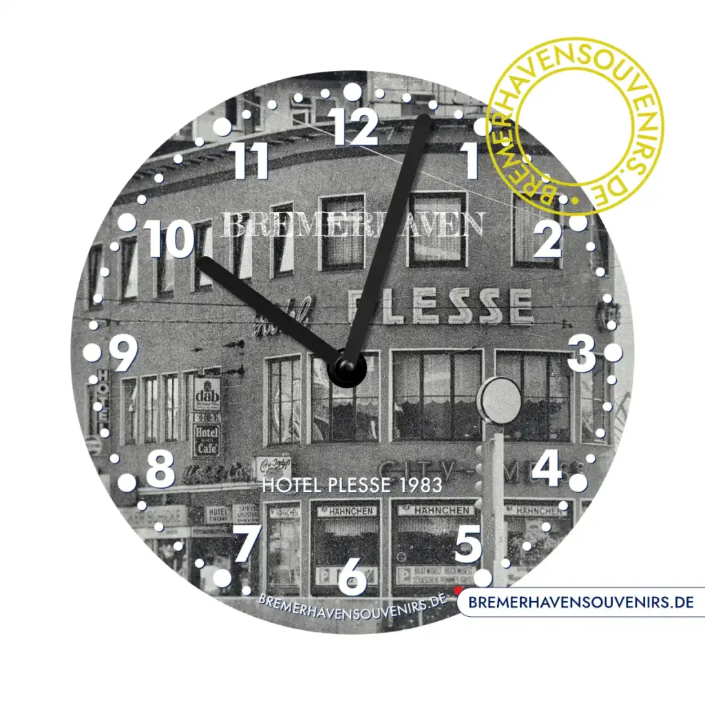 Bremerhaven Hotel Plesse 1983 Wanduhr
