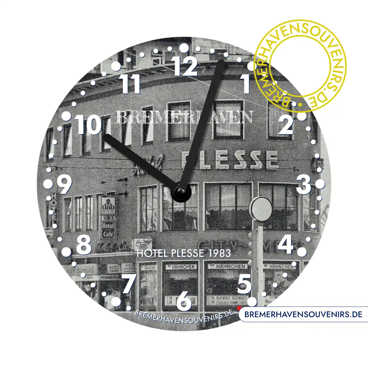 Bremerhaven Hotel Plesse 1983 Wanduhr – Bild 1