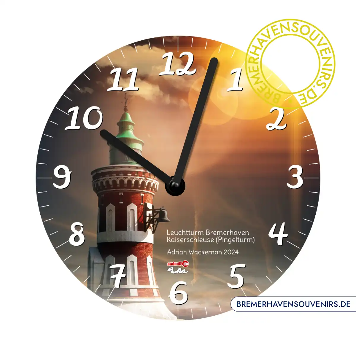 Bremerhaven Leuchtturm Pingelturm Wanduhr – Bild 1