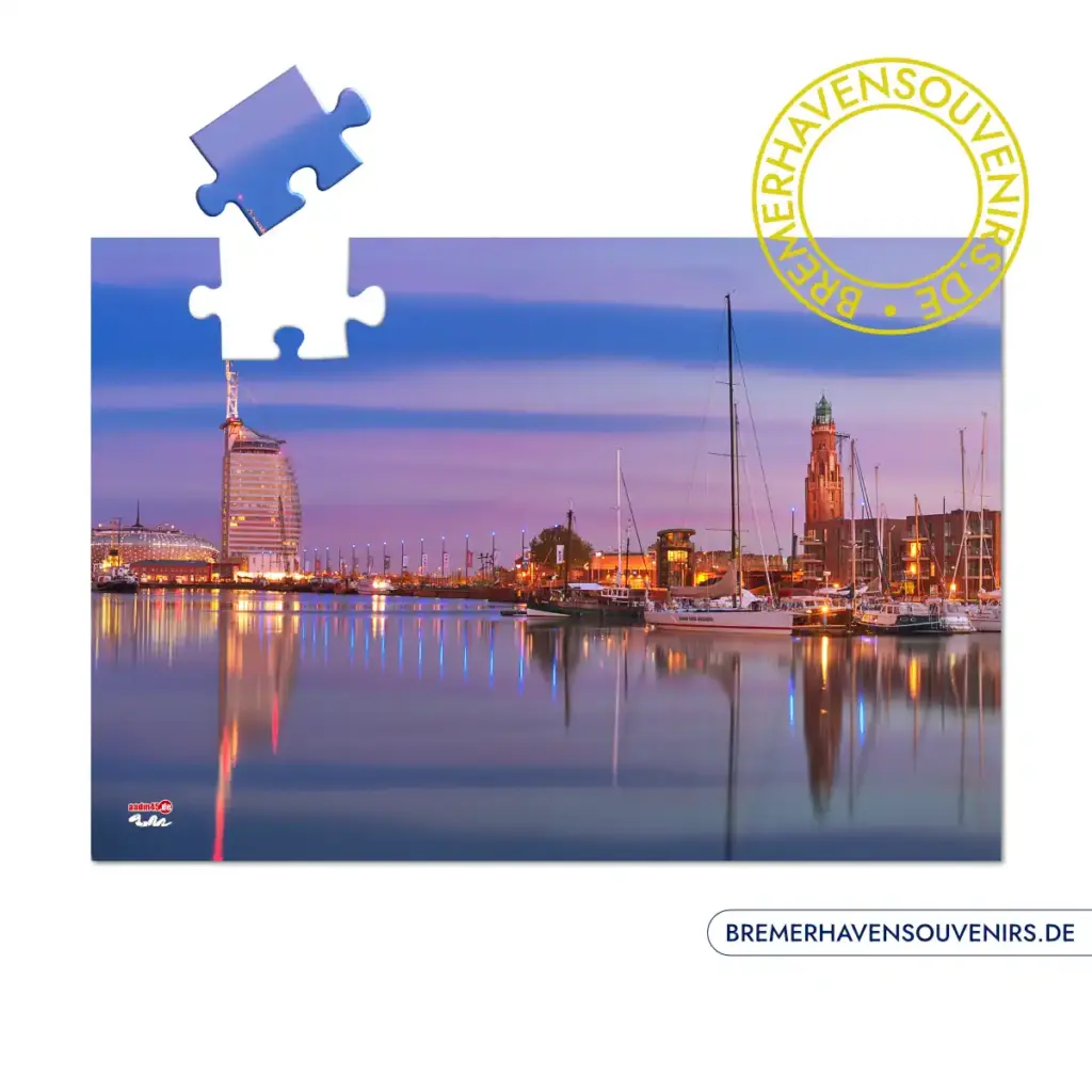 Bremerhaven Mitte Neuer Hafen Blaue Stunde Puzzle