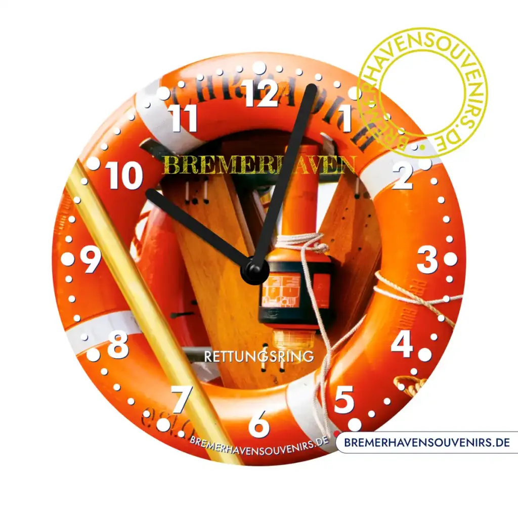 Bremerhaven Rettungsring Christian Radich 1990 Wanduhr