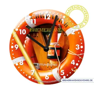Bremerhaven Rettungsring Christian Radich 1990 Wanduhr