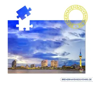 Bremerhaven Skyline Blaue Stunde Puzzle