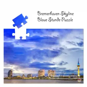Bremerhaven Skyline Blaue Stunde Puzzle
