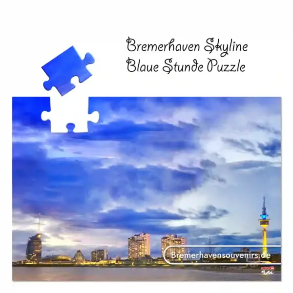 Bremerhaven Skyline Blaue Stunde Puzzle