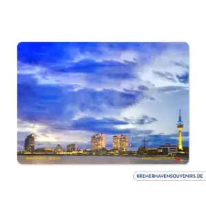 Bremerhaven Skyline Blaue Stunde Glasschneidebrett