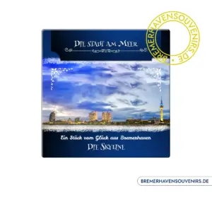 Bremerhaven Skyline Blaue Stunde Keramikfliese