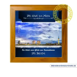 Bremerhaven Skyline Blaue Stunde Keramikfliese – Bild 3