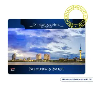 Bremerhaven Skyline Blaue Stunde Schneidebrett – Bild 2