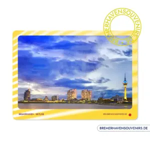Bremerhaven Skyline Blaue Stunde Schneidebrett – Bild 3