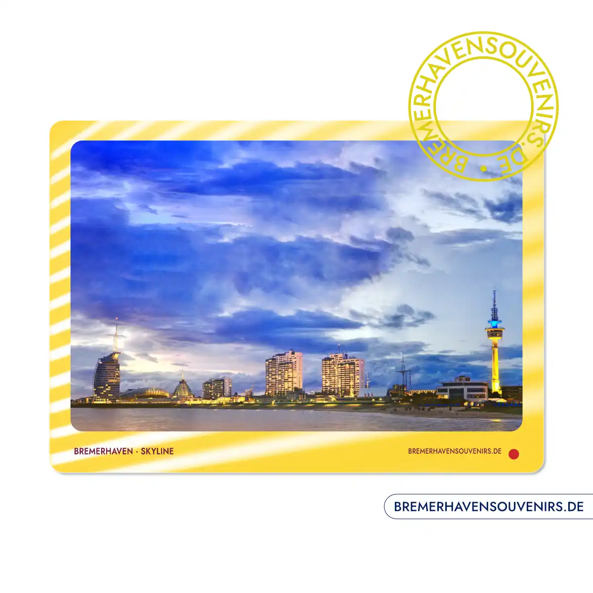Bremerhaven Skyline Blaue Stunde Schneidebrett – Bild 3