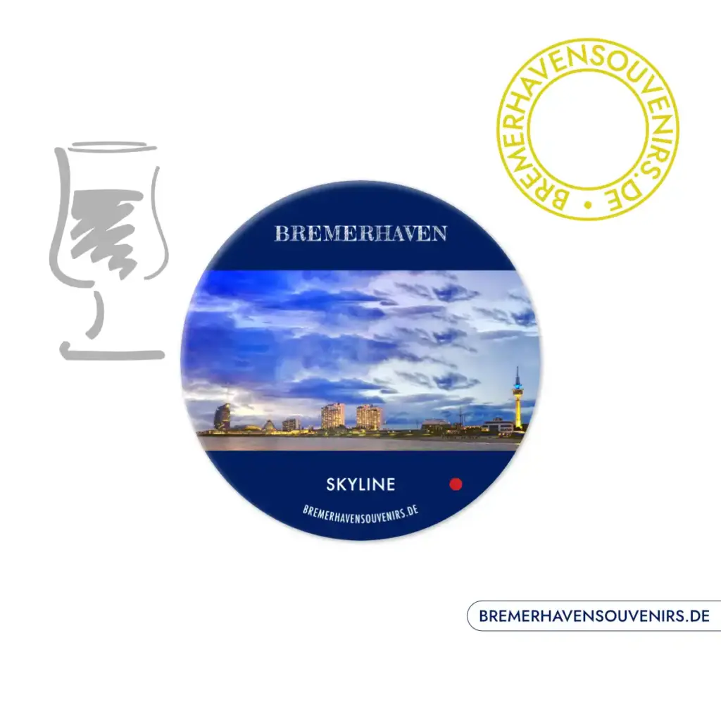 Bremerhaven Skyline Blaue Stunde Untersetzer