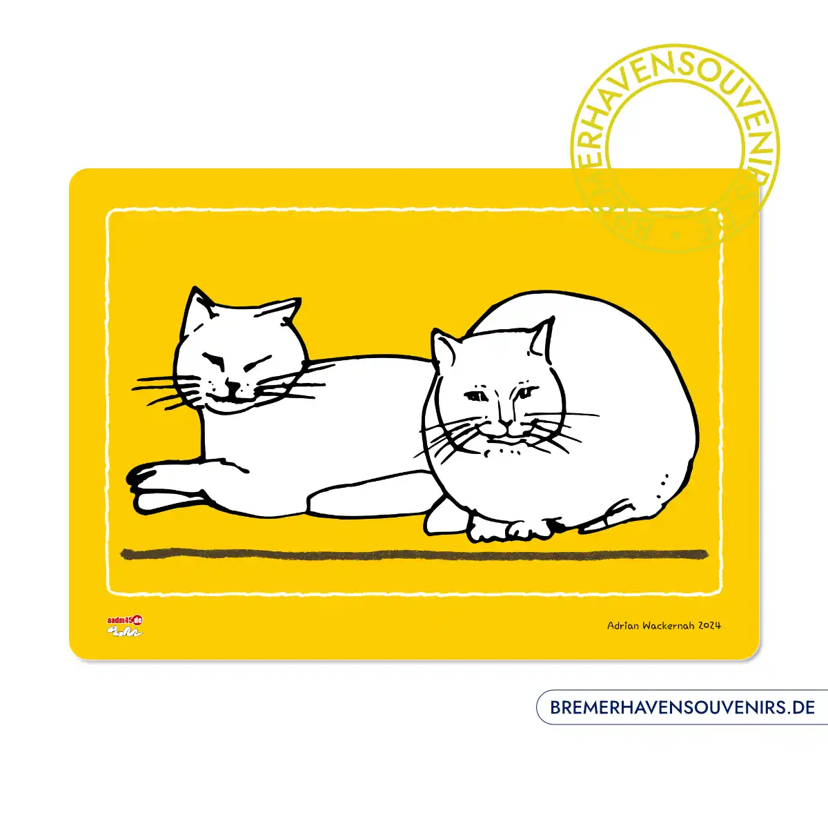 Design Zwei Katzen kuscheln Glasschneidebrett – Bild 1