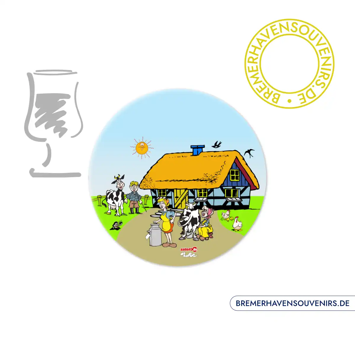 Design Bauernhof Glasuntersetzer – Bild 1
