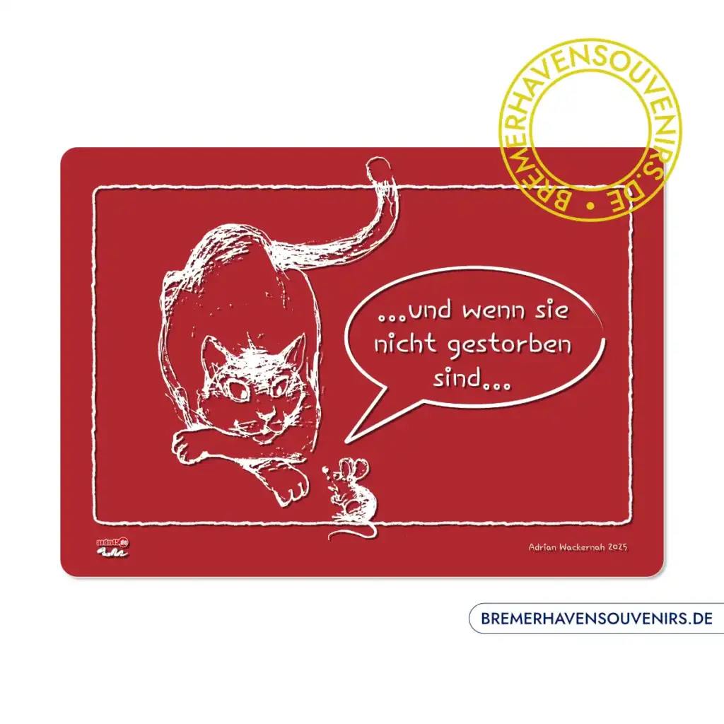 Design Katze »…und wenn sie nicht gestorben sind…« Glasschneidebrett