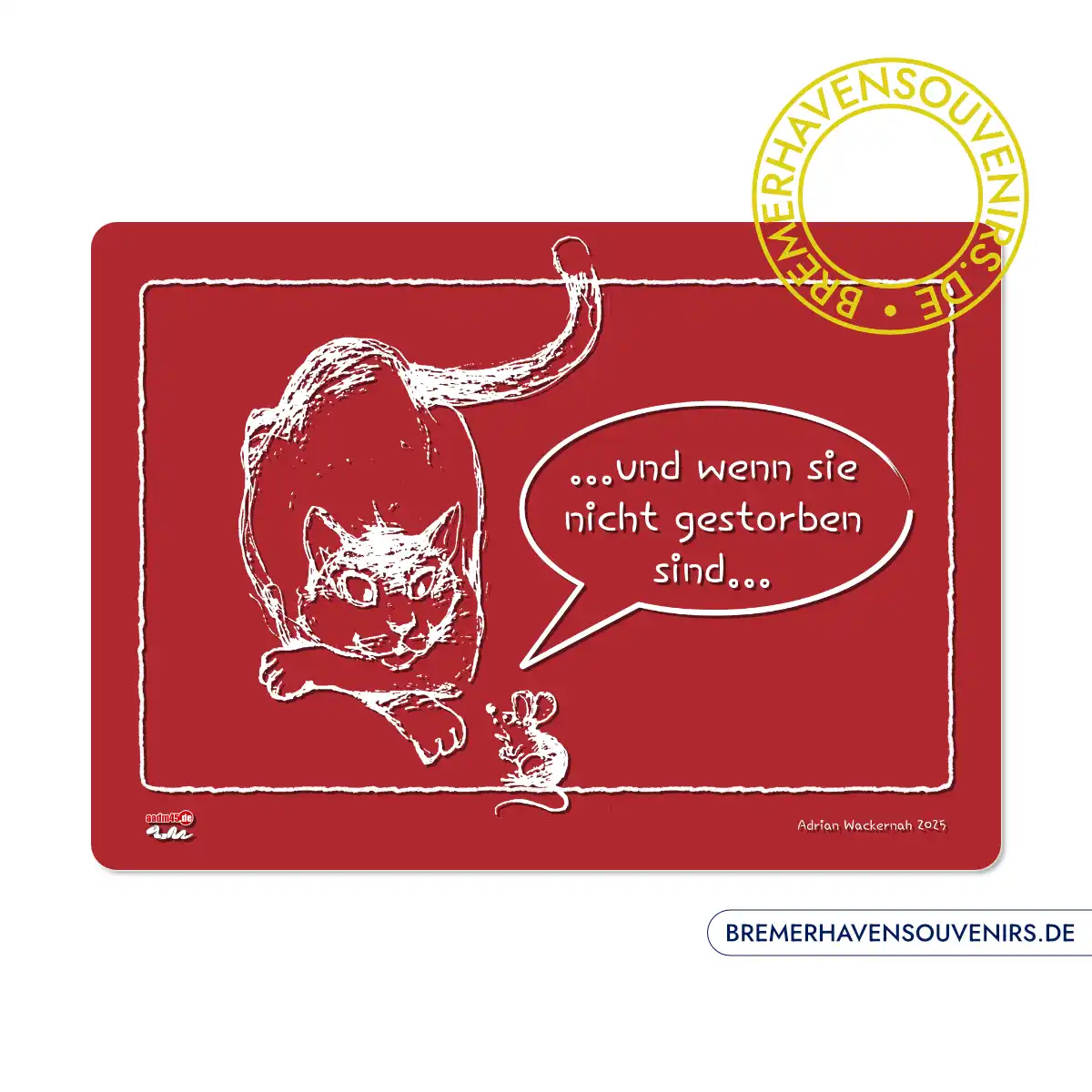 Design Katze »…und wenn sie nicht gestorben sind…« Glasschneidebrett – Bild 1