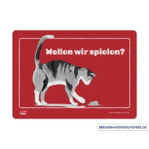 Design Katze »Wollen wir spielen?« Glasschneidebrett