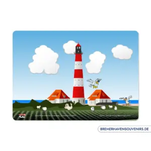 Design Leuchtturm Westerheversand Glasschneidebrett