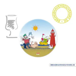 Design Zwei Fischer Glasuntersetzer