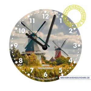 Greetsiel Zwillingsmühlen Wanduhr