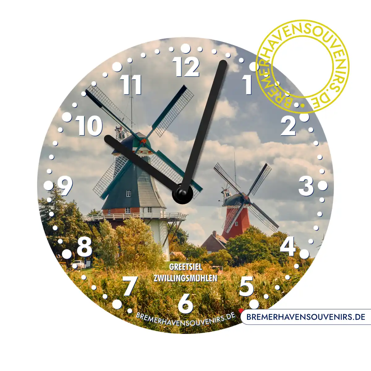 Greetsiel Zwillingsmühlen Wanduhr – Bild 1
