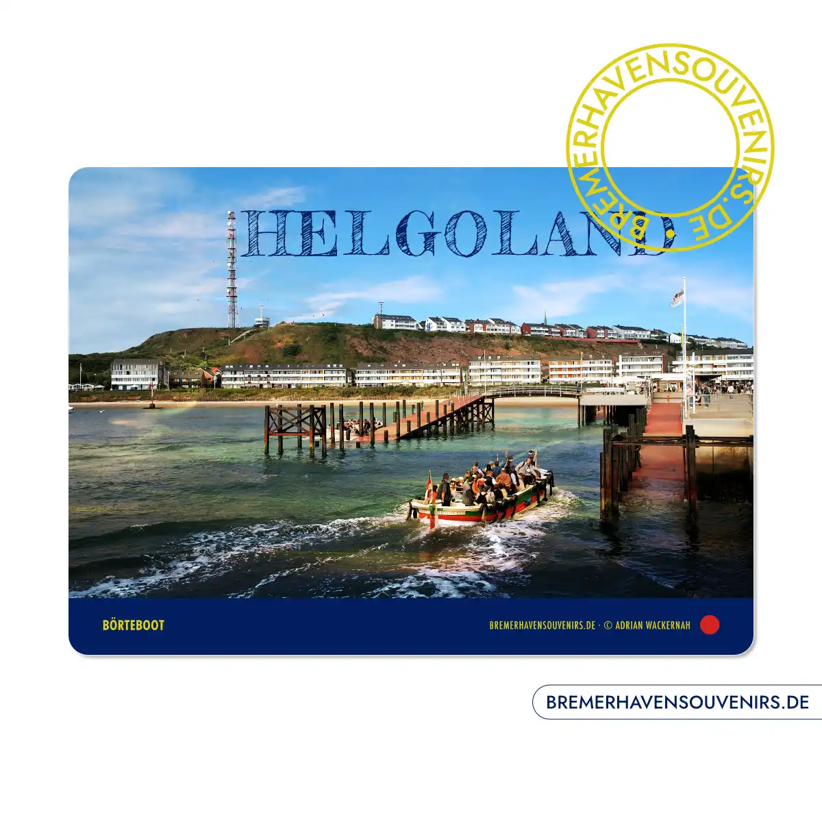 Helgoland Börteboot Glasschneidebrett – Bild 1