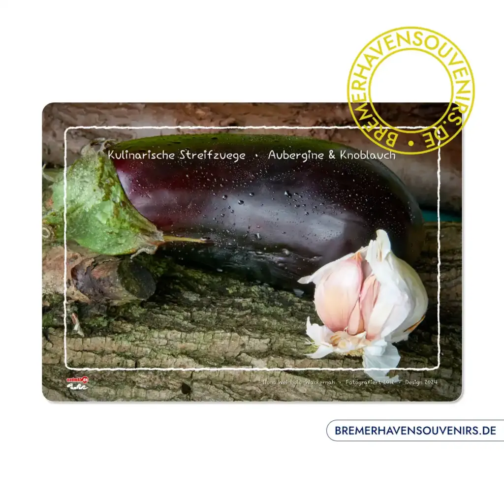 Edition Kulinarische Streifzüge Aubergine Glasschneidebrett