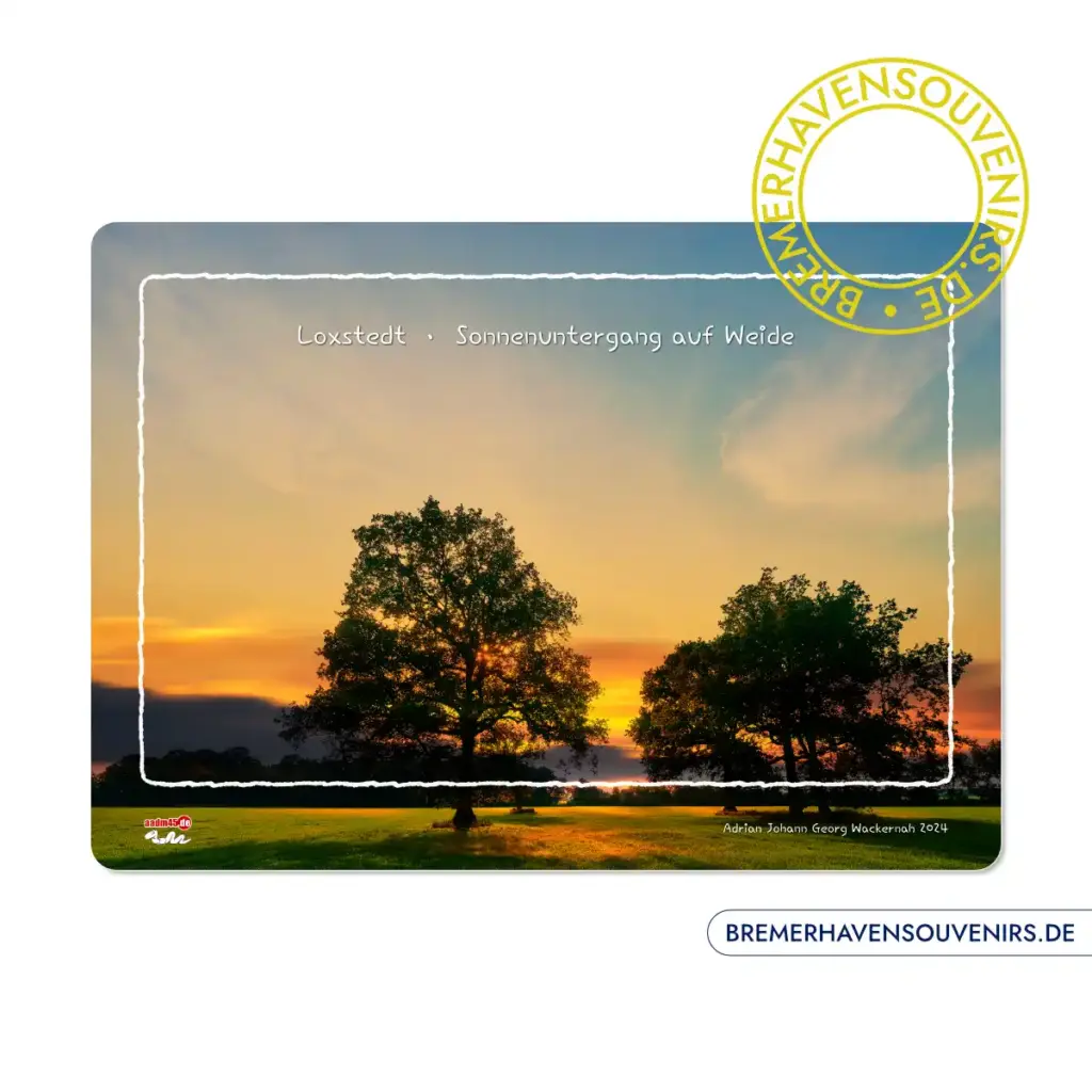 Loxstedt Sonnenuntergang auf Weide Glasschneidebrett