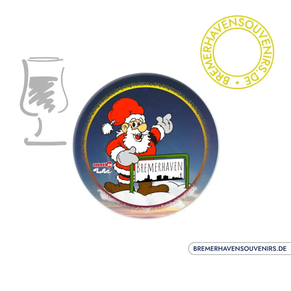 Weihnachten Weihnachtsmann Bremerhaven Glasuntersetzer