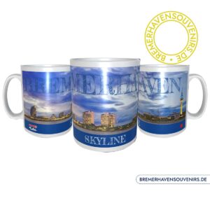Bremerhaven Skyline Blaue Stunde Kaffeepott – Bild 2