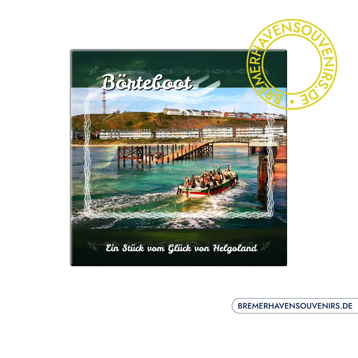 Helgoland Börteboot Keramikfliese – Bild 1