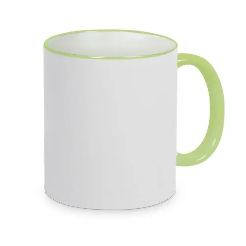 Keramikbecher mit farbigem Rand & Henkel Rohlinge