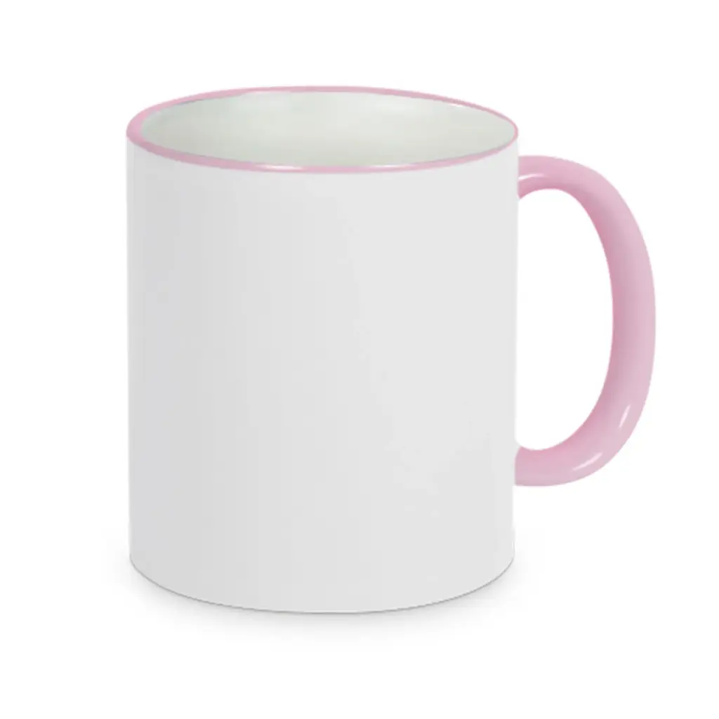Keramikbecher mit farbigem Rand & Henkel Rohlinge